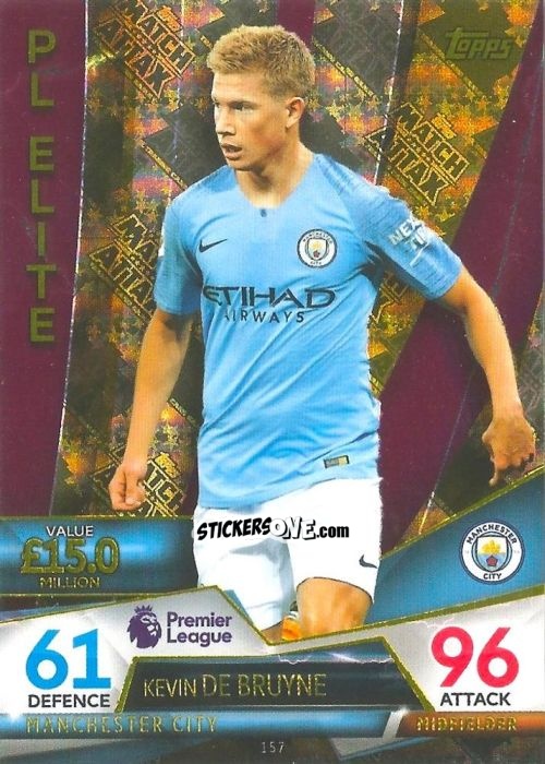 Cromo Kevin De Bruyne - English Premier League 2018-2019. Match Attax Ultimate n. 157 - Topps