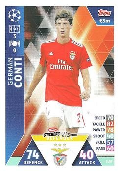 Figurina Germán Conti - UEFA Champions League 2018-2019. Match Attax. Road to Madrid 19 n. SLB7 - Topps