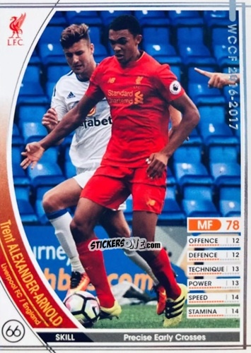 Figurina Trent Alexander-Arnold - Sega World Club Champion Football 2016-2017 n. A012 - Panini