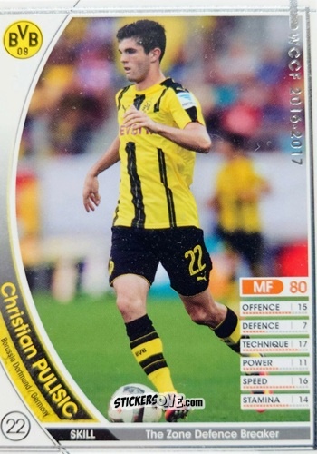 Cromo Christian Pulisic - Sega World Club Champion Football 2016-2017 n. A035 - Panini