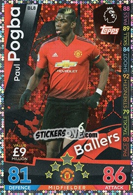 Figurina Paul Pogba - English Premier League 2018-2019. Match Attax Extra n. BL8 - Topps
