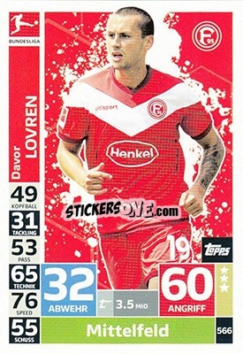 Cromo Davor Lovren - German Fussball Bundesliga 2018-2019. Match Attax Extra n. 566 - Topps