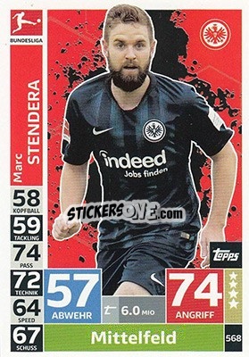 Sticker Marc Stendera - German Fussball Bundesliga 2018-2019. Match Attax Extra n. 568 - Topps