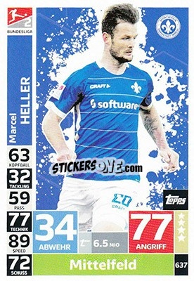 Sticker Marcel Heller - German Fussball Bundesliga 2018-2019. Match Attax Extra n. 637 - Topps