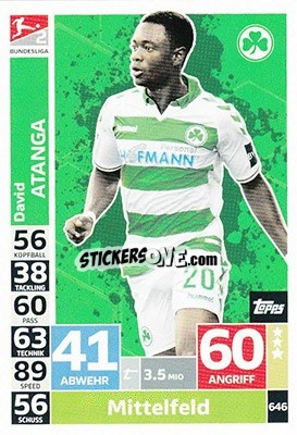 Cromo David Atanga - German Fussball Bundesliga 2018-2019. Match Attax Extra n. 646 - Topps