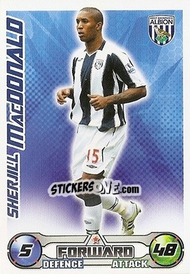 Figurina Sherjill MacDonald - English Premier League 2008-2009. Match Attax n. 320 - Topps