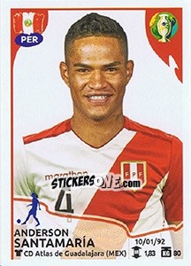 Sticker Anderson Santamaría - CONMEBOL Copa América Brasil 2019 n. 90 - Panini