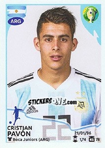 Sticker Cristian Pavón - CONMEBOL Copa América Brasil 2019 n. 143 - Panini