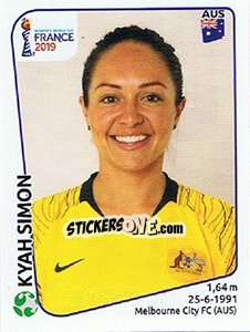 Figurina Kyah Simon - FIFA Women's World Cup France 2019 n. 193 - Panini