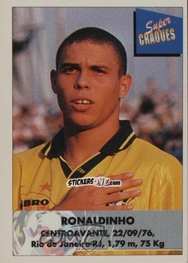 Figurina Ronaldo Luis Nazario - Super Craques 1997 n. 202 - Panini