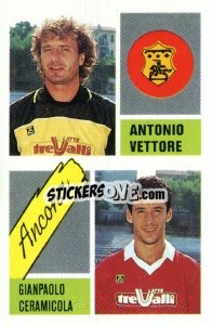 Cromo Antonio Vettore / Gianpaolo Ceramicola - Calcio 1989 n. 307 - Euroflash