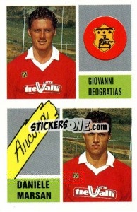 Cromo Giovanni Deogratias / Daniele Marsan - Calcio 1989 n. 308 - Euroflash