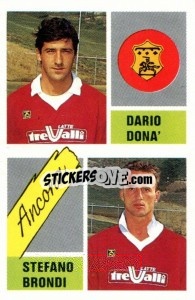 Cromo Dario Dona' / Stefano Brondi - Calcio 1989 n. 311 - Euroflash