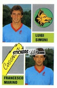 Figurina Luigi Simoni / Francesco Marino - Calcio 1989 n. 343 - Euroflash