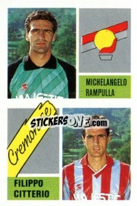 Cromo Michelangelo Rampulla / Filippo Citterio - Calcio 1989 n. 349 - Euroflash