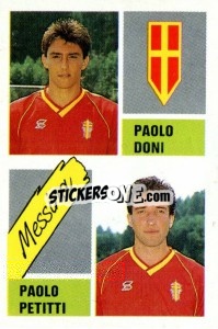 Sticker Paolo Doni / Paolo Petitti - Calcio 1989 n. 374 - Euroflash