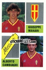 Figurina Giuseppe Manari / Alberto Cambiaghi - Calcio 1989 n. 377 - Euroflash