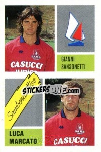 Figurina Gianni Sansonetti / Luca Marcato - Calcio 1989 n. 409 - Euroflash