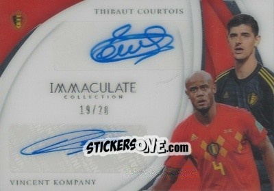 Figurina Vincent Kompany / Thibaut Courtois - Immaculate Soccer 2018-2019 n. DU-KC - Panini