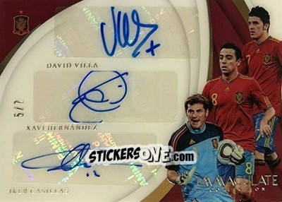 Figurina David Villa / Iker Casillas / Xavi Hernandez - Immaculate Soccer 2018-2019 n. TR-SPN - Panini