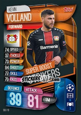 Sticker Kevin Volland - UEFA Champions League 2019-2020. Match Attax. UK Edition n. SBU10 - Topps