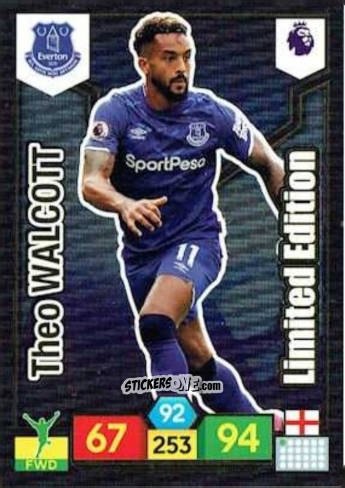 Cromo Theo Walcott - English Premier League 2019-2020. Adrenalyn XL n. LE-TW - Panini