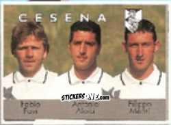 Sticker Fabio Favi / Antonio Aloisi / Filippo Medri - Calcio Flash 1996 n. 338 - Euroflash