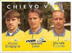 Cromo Marco Sinigaglia / Paquale Luiso / Michele Cossalo - Calcio Flash 1996 n. 344 - Euroflash