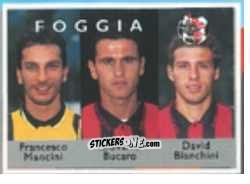Figurina Francesco Mancini / Giovanni Bucaro / David Bianchini - Calcio Flash 1996 n. 353 - Euroflash