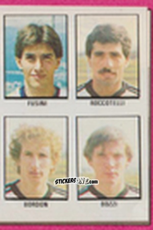 Sticker Luciano Fusini / Giovanni Roccotelli / Antonio Bordon / Ferdinando Bozzi - Calcio Flash 1981 n. 252 - Edizioni Flash