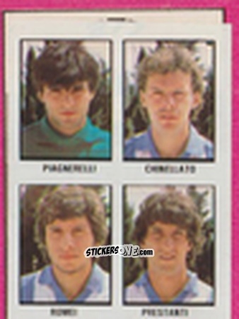 Sticker Graziano Piagnerelli / Giacomo Chinellato / Roberto Romei / Valeriano Prestanti - Calcio Flash 1981 n. 277 - Edizioni Flash