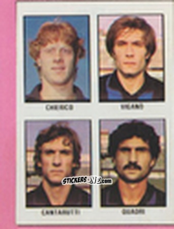 Sticker Odoacre Chierico / Walter Viganò / Aldo Cantarutti / Giovanni Quadri - Calcio Flash 1981 n. 282 - Edizioni Flash