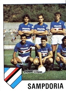 Cromo Squadra Sampdoria (puzzle 1) - Calcio Flash 1985 n. 233 - Edizioni Flash
