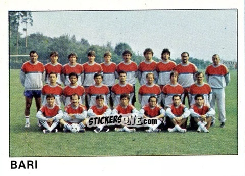Cromo Squadra Bari - Calcio Flash 1985 n. 316 - Edizioni Flash