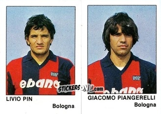 Sticker Livio Pin / Giacomo Piangerelli - Calcio Flash 1985 n. 327 - Edizioni Flash