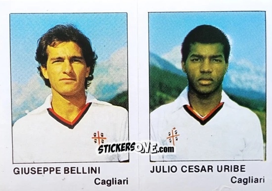 Sticker Giuseppe Bellini / Julio Cesar Uribe - Calcio Flash 1985 n. 334 - Edizioni Flash