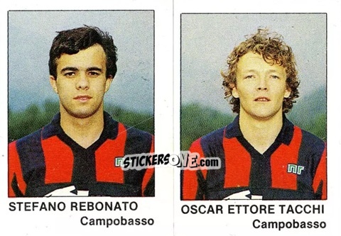 Cromo Oscar Ettore Tacchi / Stefano Rebonato - Calcio Flash 1985 n. 343 - Edizioni Flash
