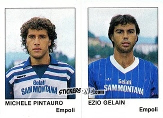 Sticker Michele Pintauro / Ezio Gelain - Calcio Flash 1985 n. 359 - Edizioni Flash