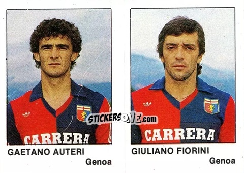 Sticker Gaetano Auteri / Giuliano Fiorini - Calcio Flash 1985 n. 371 - Edizioni Flash