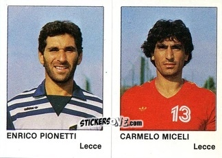 Sticker Enrico Pionetti / Carmelo Miceli - Calcio Flash 1985 n. 373 - Edizioni Flash