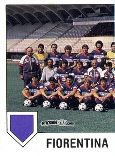 Sticker Squadra Fiorentina (puzzle 1) - Calcio Flash 1985 n. 100 - Edizioni Flash