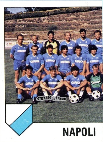 Sticker Squadra Napoli (puzzle 1) - Calcio Flash 1985 n. 195 - Edizioni Flash