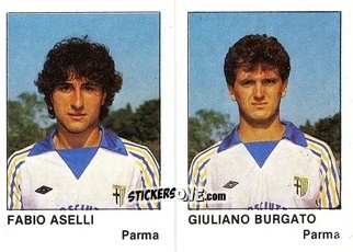 Sticker Fabio Aselli / Giuliano Burgato - Calcio Flash 1985 n. 396 - Edizioni Flash