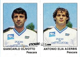 Sticker Giancarlo Olivotto / Antonio Elia Acerbis - Calcio Flash 1985 n. 410 - Edizioni Flash