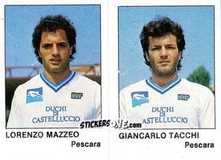 Cromo Lorenzo Mazzeo / Giancarlo Tacchi - Calcio Flash 1985 n. 413 - Edizioni Flash
