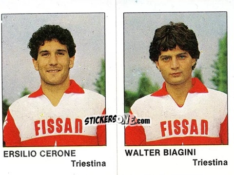 Sticker Walter Biagini / Ersilio Cerone - Calcio Flash 1985 n. 437 - Edizioni Flash
