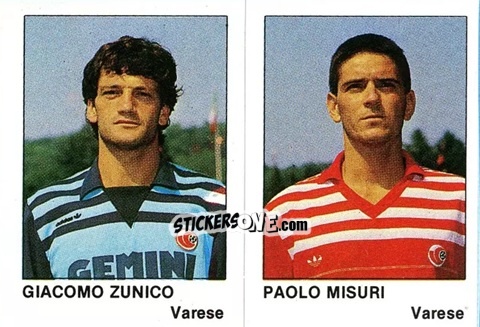 Cromo Giacomo Zunico / Paolo Misuri - Calcio Flash 1985 n. 443 - Edizioni Flash