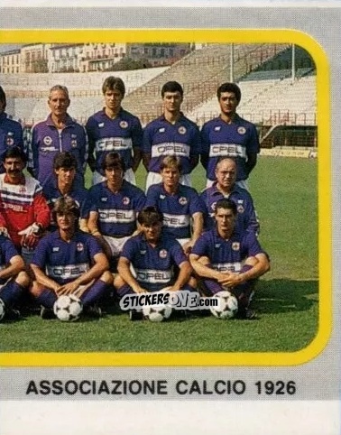Sticker Squadra Fiorentina (puzzle 2) - Calcio Flash 1986 n. 74 - Edizioni Flash
