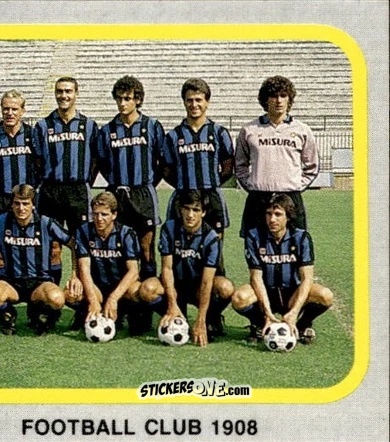Sticker Squadra Inter (puzzle 2) - Calcio Flash 1986 n. 92 - Edizioni Flash