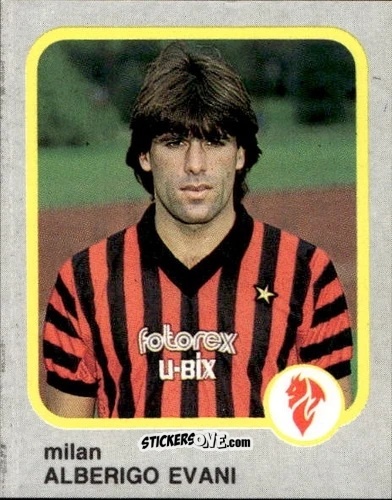 Sticker Alberigo Evani - Calcio Flash 1986 n. 154 - Edizioni Flash